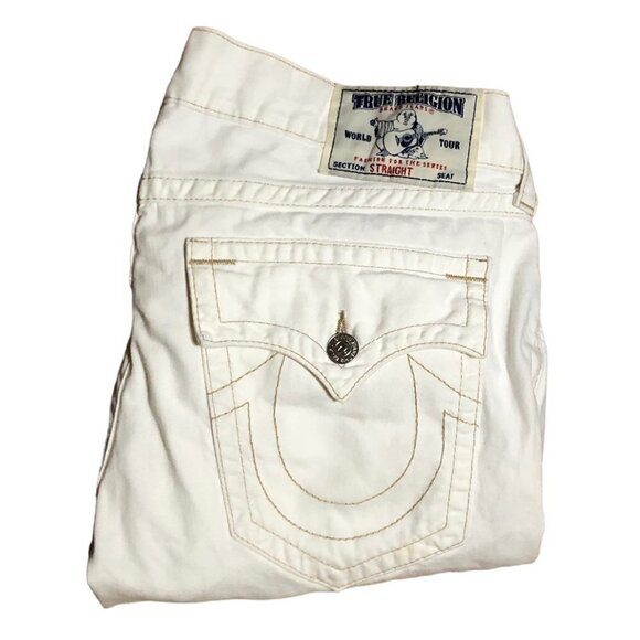 Vintage True Religion Jeans Size 38 STRAIGHT White - Picture 1 of 12